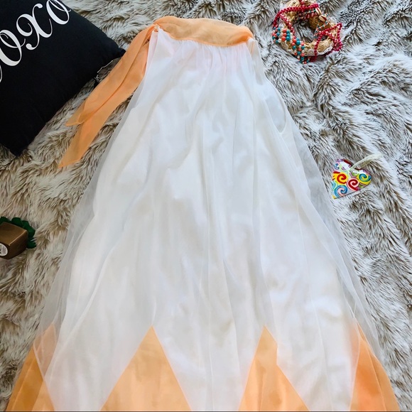 Vintage Penneys White & Peach Sheer Dress - Picture 5 of 8